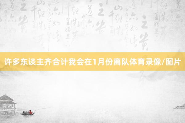 许多东谈主齐合计我会在1月份离队体育录像/图片